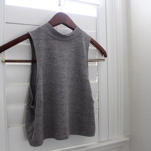 grey high neck crop top